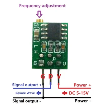 TP354 NE555 Модул на Генератор на правоъгълни импулси честота 50 Hz-6 khz, Модул на генератор с регулируема честота 0,8 Hz-60 Hz, Източник на изходния сигнал
