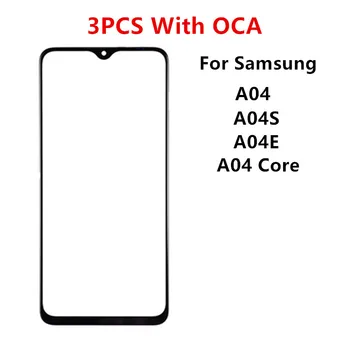 3 бр. Външен Екран За Samsung Galaxy A04 A04S A04E Основната и Предната Тъчпад LCD дисплей със Стъклен Капак резервни Части За Ремонт + ЗЗД