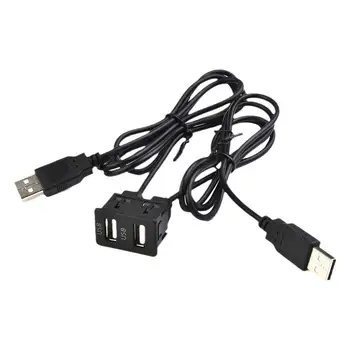 Панел за скрит монтаж в автомобили таблото с порт AUX USB, Двоен кабел-адаптер за разширяване на USB A, включете в USB удължител A, адаптер
