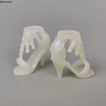 Бяла модни обувки 1:6 за кукли от серията чудовище Хай Високи ботуши, Обувки на токчета 1/6 Аксесоари за кукли Обувки за детски играчки Ever After High