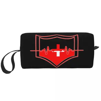 Чанта за тоалетни принадлежности Shield медицинска сестра за жени, органайзер за козметични продукти за грижа за здравето, дамски чанти за съхранение на козметика Dopp Kit Case Box