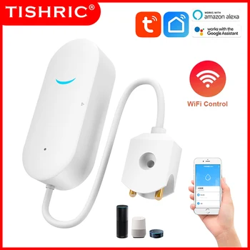 TISHRIC SW100 WIFI Сензор, изтичане на вода, аларма, защита, сигурност, автоматизация на умен дом За Alexa, Google Начало, приложението на Sasha