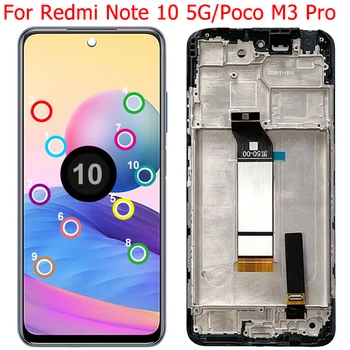 Нов За Xiaomi Redmi Note 10 5 ГРАМА LCD дисплей Със Сензорен Екран С Рамка 6,5 