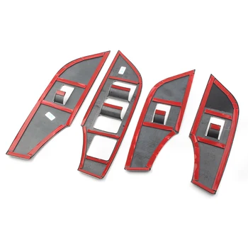 Декоративни панел превключвател панел стеклоподъемника вътрешността на колата за Toyota RAV4 2019 2020 RHD Автомобилни аксесоари от неръждаема стомана 4