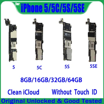 Безплатна Доставка Чист iCloud За iPhone 5 5C 5S 5SE 6 Plus 6S Plus дънната Платка Без Логическа заплата Touch ID Оригиналната дънна Платка за Отключване на