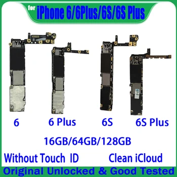 Безплатна Доставка Чист iCloud За iPhone 5 5C 5S 5SE 6 Plus 6S Plus дънната Платка Без Логическа заплата Touch ID Оригиналната дънна Платка за Отключване на 1