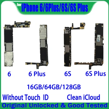Безплатна Доставка Чист iCloud За iPhone 5 5C 5S 5SE 6 Plus 6S Plus дънната Платка Без Логическа заплата Touch ID Оригиналната дънна Платка за Отключване на 3
