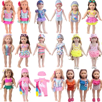 18-инчов Американската кукла За момичета, стоп-моушън облекло, бански костюм, кукла, бикини, бански, плажни сандали, 43 см, подаръци за новородено кукли
