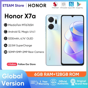 Оригинален HONOR X7a Глобалната версия 6,74 '90 Hz цял екран Дисплей 5330 ма 128 GB Android 12 4G 50MP Четырехъядерная Помещение 22,5 W Super Charge 0