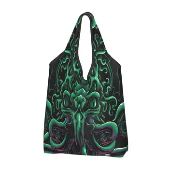 Готина чанта-тоут за пазаруване на продукти Lovecraft Cthulhu, моден, Старият Бог Р лайех, Графични чанти за купувачите, чанти за пазаруване