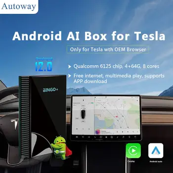 Autoway Мултимедиен Android AI Box за Tesla Model Y 3 Wi Carplay Android Auto 4G SIM мрежа 5 Gwifi Безплатна Пълна Функция