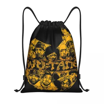 Wu Clan Tangs Хип-хоп Група Раница на съвсем малък Женски Мъжки Спортен раница за фитнес Сгъваема чанта за пазаруване 0