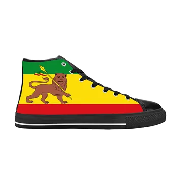 Етиопия Етиопски Флаг Лъвът на Юда Rasta Рок Ежедневни Тъканта, Обувки С Висок Берцем Удобни Дишащи Мъжки И Дамски Маратонки С 3D Принтом