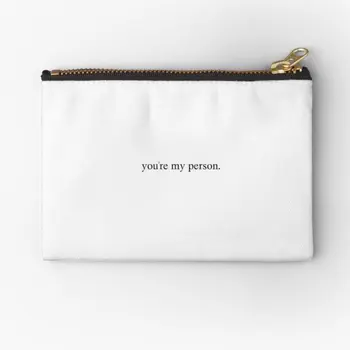 You Re My Person Grey - Анатомични чанта с цип за мъже и жени, опаковка, портфейл за монети, гащи за пари, имат чанта за съхранение, Малки Чорапи