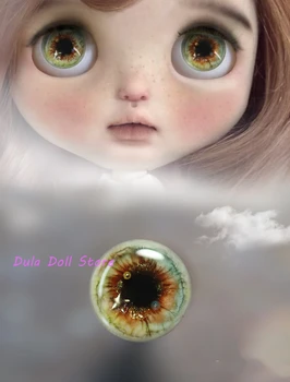 Триизмерен лепило ръчно изработени Dula с диамант надпис happy Eyepiece Eye Чипове Аксесоари за куклите Blythe Bjd