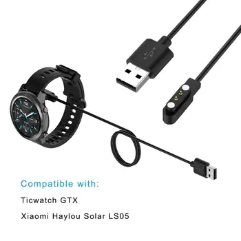 60 см Черно Зарядно Устройство за Xiaomi Haylou Solar LS05 Smartwatch USB Кабел За Зареждане на Смарт Часа Докинг Станция, Кабел Тел Зарядно Устройство Адаптер