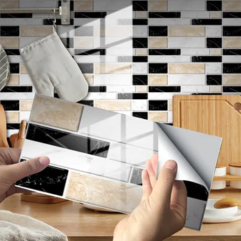 2021 Нови 3D Мраморни Зидове от Стикери За Стена Самозалепващи се Плочки Панел Дневна Спалня Баня Декор Кухня Естетически Тапети