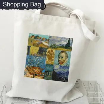 Пазарска чанта Van Gogh Bolso Многократно Чанта за рециклиране Джутовый чанта Bag Sac дамска чантичка Bolsas за Еднократна употреба Bolsas Ecologicas Sac Tissu