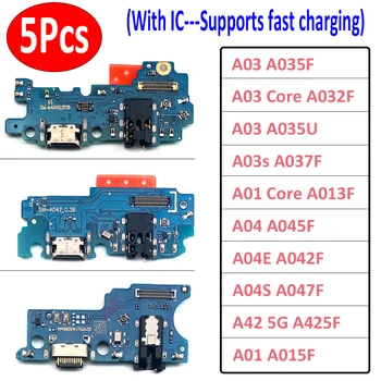 5 бр., USB Зарядно Устройство, кабел за зареждане на Пристанището Гъвкав Конектор Такса с Микро За Samsung А01 A03 Основната A032F A035U A04 A04E A04S A42 5G A03S