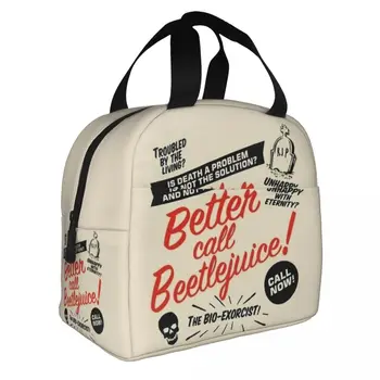 Beetlejuice, За да е изработен по поръчка изолирана чанта за обяд Термосумка Контейнер за хранене, Голяма Чанта Обяд Бокс Чанти за хранене Плажни Пътуване