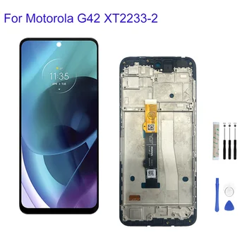 За Motorola Moto G42 XT2233-2 LCD дисплей, тракпад, дигитайзер с рамка При събирането, дубликат част
