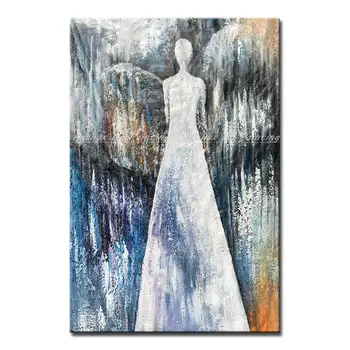 Артекс, поп-арт, Ръчно рисувани Абстрактна Красиво момиче Живопис с маслени бои върху платно, Стенни картина за хола, начало декор, без рамка