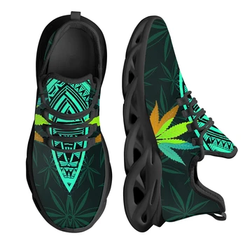 INSTANTARTS 3D Зелени листа, плевели, дизайнерски окото маратонки за жени, градинска обувки на въздушна възглавница, нескользящая лека обувки