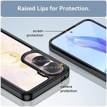 Прост стил Прозрачен твърд акрилни калъф за телефон Honor 90 X50i Lite 5G Противоударная делото 1