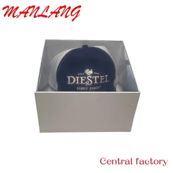 Обичай Черен гофрирани кутии за бейзболни шапки, подходящи за вторична преработка, Лъскава кутия за кепок, сгънати опаковки, шляпная кутия 4
