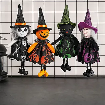 Плюшен кукла-Вещица, Висулка във формата на Тиква, Окачен Украшение, Момиче-Ангел, Творчески Духове Къща, Ужасяващи Декорации за дома за Хелоуин 3
