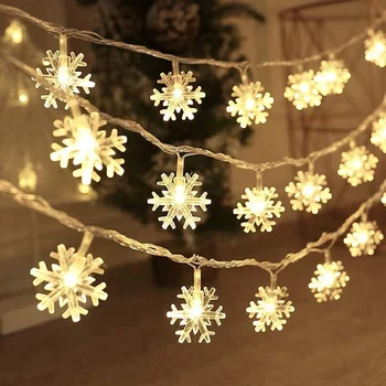 Led Снежинки, Малки Ночники, Сватбена Украса на Двора, Коледната Коледната сцена, Празнична атмосфера, Мигащи светлини 0