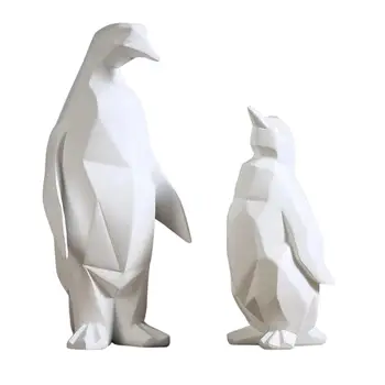 Скулптура на пингвин в скандинавски стил, творчески украшение, колекционерско животно от смола
