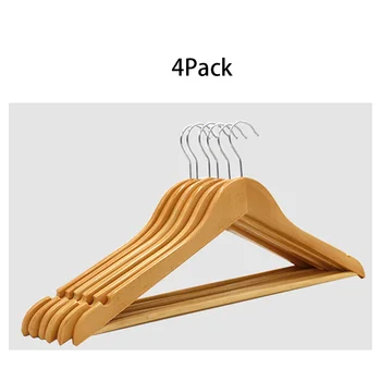 Мъжки, закачалки за палта от 4 теми, здрава дървена закачалка с гладко покритие, нескользящая, възрастен размер 17,5 см