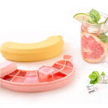 Форма за сладолед от креативно хранително силикон Конфетного цветове във формата На Банан, Форма за детски тава за лед за летни домашни кухненски инструменти