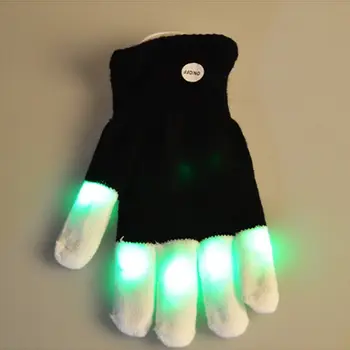 1БР Зимна Новост Glow Party, за да проверите За Партита Светещи Ръкавици LED Rave Мигащи Ръкавици Glow 7 Режим на Осветяване Върха на Пръста Осветление