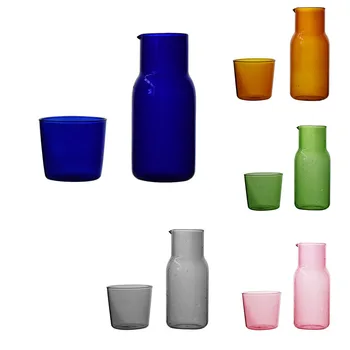 Комплект чаени чаши от прозрачно стъкло цвят карамел, проста термостойкая чаша за сок с чайным стомна, шише за вода