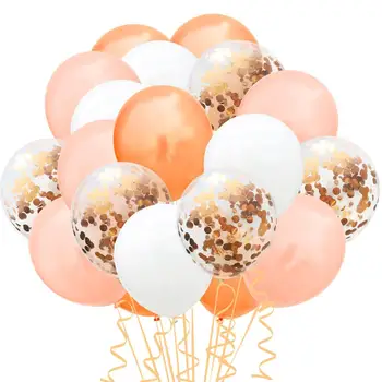 Комплект балони, конфети, 60 бр., латексови балони с конфети от златни рози, цветен комплект за парти с балони, аксесоари за украса на коледни партита