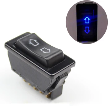 Автомобилни инструменти Автоматични превключватели на захранването прозорец лифт Авточасти за подмяна на 5 контакти Обзавеждане със синьо осветление Детайли на интериора 2 елемента