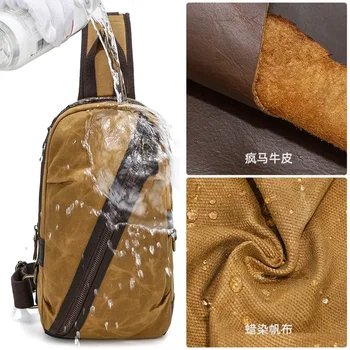 Ежедневни мъжки нагрудная чанта, нова холщовая чанта през рамо, преносим гърдите малка раница, ежедневни поясная чанта 2