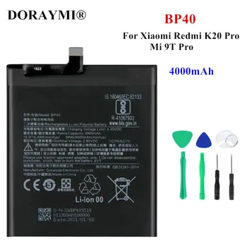 Оригинална батерия BP40 капацитет 4000 mah за телефони Xiaomi Redmi K20 Pro Mi 9T Pro Bateria 