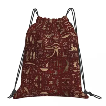 Древните египетски йероглифи, разпечатки на викингите, чанти съвсем малък, Мъжки Женски раница за съхранение, тийнейджърката пътна чанта, мултифункционален джоб