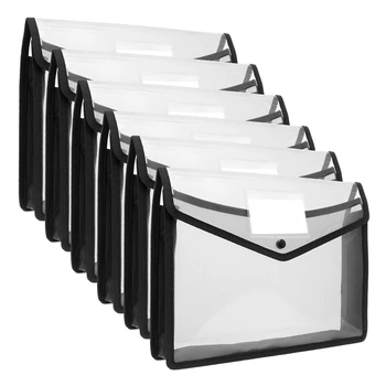 Пластмасова торба с капацитет от 6шт формат А4, органайзер за файлове, чанта за документи чанта за съхранение на канцеларски материали