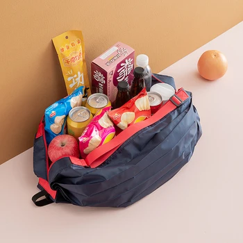 Сгъва найлонова пазарска чанта, Водоустойчив Пътна Преносима Плажна чанта, Чанта за съхранение на продукти в супермаркета, Чанта за пазаруване, Органайзер за съхранение на играчки 3