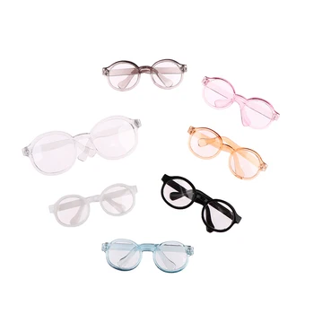 1 бр. плюшени куклени очила в мини-кръгли рамки очила, малки очила с прозрачни лещи, очила с ярки цветове, стил на аксесоари за Кукла Blythe