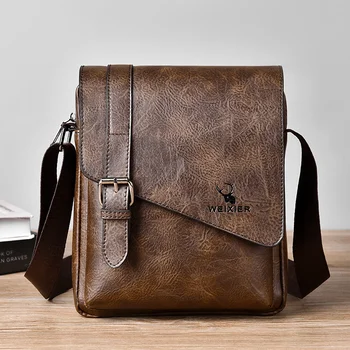 Мъжка чанта от изкуствена кожа, чанта-Месинджър Чанта през рамо За мъжа, Бизнес чанти през рамо, Марка дизайнерска луксозна чанта, Директна доставка