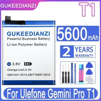GUKEEDIANZI T 1 Взаимозаменяеми батерия с капацитет от 5600 mah за Ulefone Джемини Pro T1 ProT1 Batteria + Безплатни инструменти