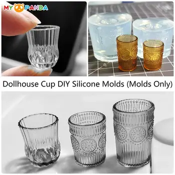 Миниатюрен куклена къща 1: 12, чаша за сок, чаша за напитки, направи си сам, UV лепило, силиконова форма на кукла къща, кухненска посуда, аксесоари (само формата)
