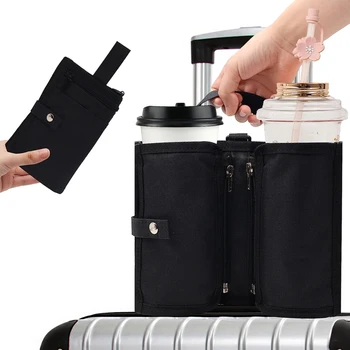 Пътен поставка за чаши за багаж Здрав Ръчен Пътнически багаж, чанта за напитки, Пътен поставка за чаши, чанта за съхранение, подходяща за всички дръжки на куфара