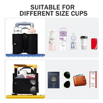 Пътен поставка за чаши за багаж Здрав Ръчен Пътнически багаж, чанта за напитки, Пътен поставка за чаши, чанта за съхранение, подходяща за всички дръжки на куфара 3
