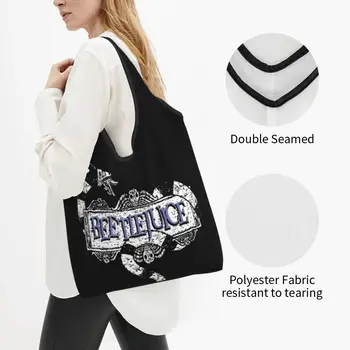 Множество продуктова чанта Beetlejuice, сгъваема, може да се пере в машина, пазарска чанта на Ужасите Дух, Голяма дългогодишна чанта за съхранение, лесна 1